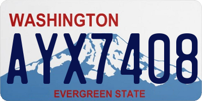 WA license plate AYX7408