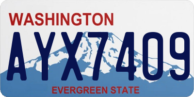 WA license plate AYX7409