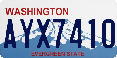 WA license plate AYX7410