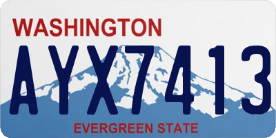 WA license plate AYX7413