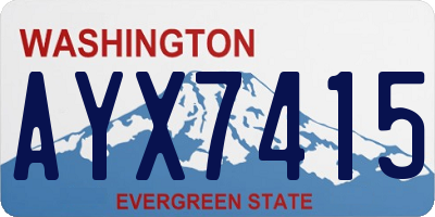 WA license plate AYX7415