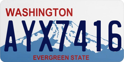 WA license plate AYX7416