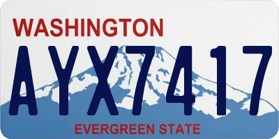 WA license plate AYX7417