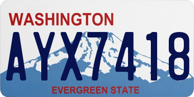 WA license plate AYX7418