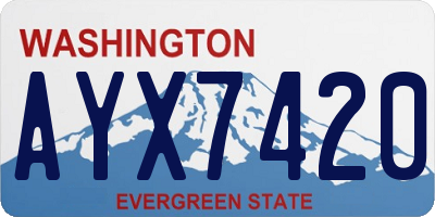 WA license plate AYX7420