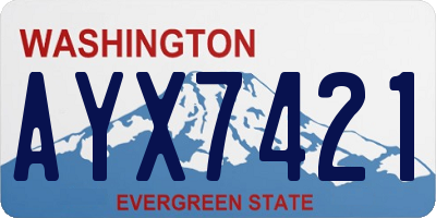 WA license plate AYX7421