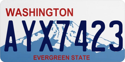 WA license plate AYX7423