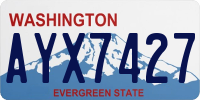 WA license plate AYX7427