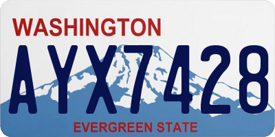 WA license plate AYX7428