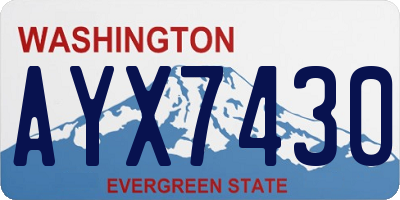 WA license plate AYX7430