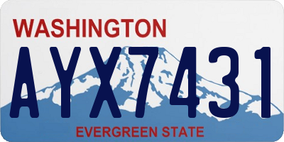 WA license plate AYX7431