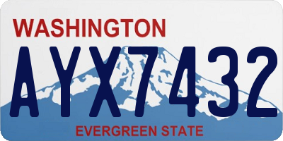 WA license plate AYX7432