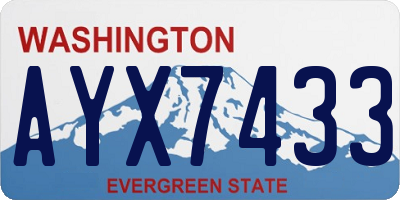 WA license plate AYX7433