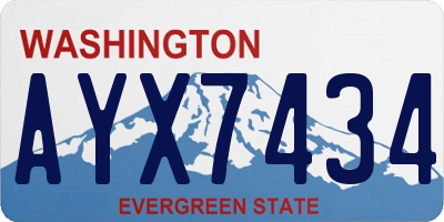 WA license plate AYX7434