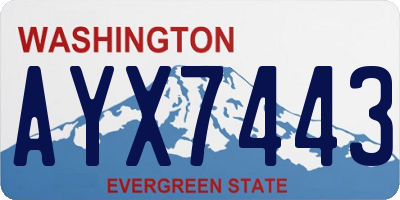 WA license plate AYX7443