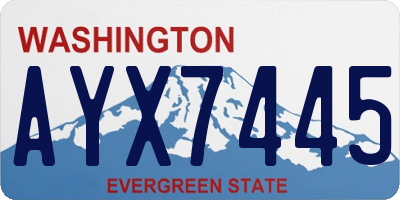 WA license plate AYX7445