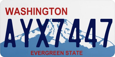 WA license plate AYX7447