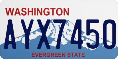 WA license plate AYX7450