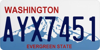 WA license plate AYX7451