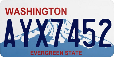 WA license plate AYX7452