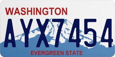 WA license plate AYX7454