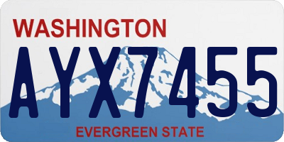 WA license plate AYX7455