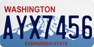 WA license plate AYX7456