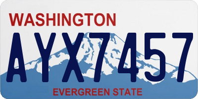 WA license plate AYX7457