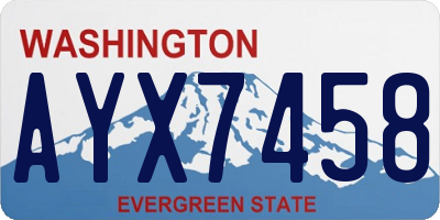 WA license plate AYX7458