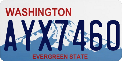 WA license plate AYX7460