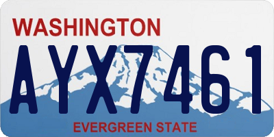 WA license plate AYX7461