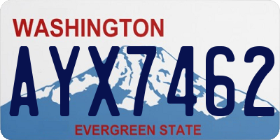 WA license plate AYX7462