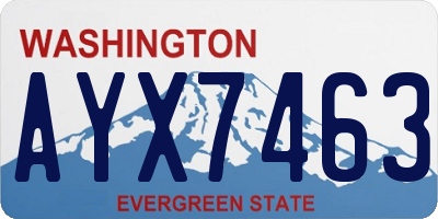 WA license plate AYX7463