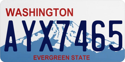 WA license plate AYX7465