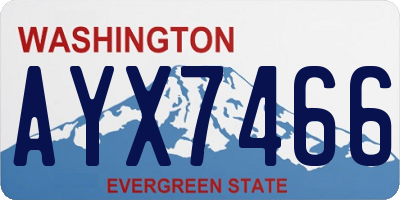 WA license plate AYX7466