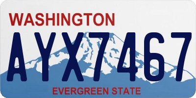 WA license plate AYX7467