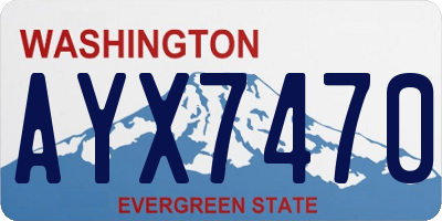 WA license plate AYX7470