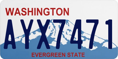 WA license plate AYX7471