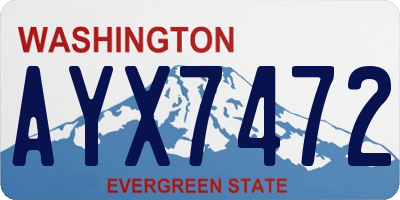 WA license plate AYX7472