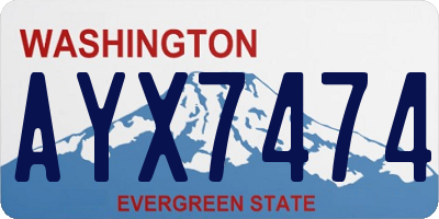 WA license plate AYX7474