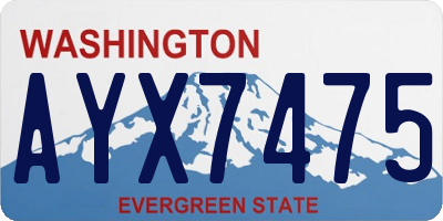 WA license plate AYX7475