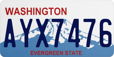 WA license plate AYX7476