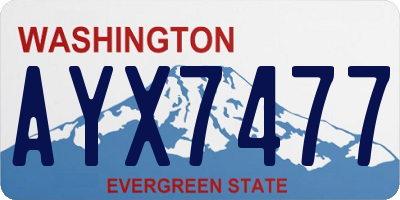 WA license plate AYX7477