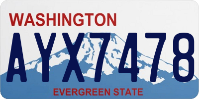 WA license plate AYX7478