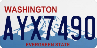 WA license plate AYX7490