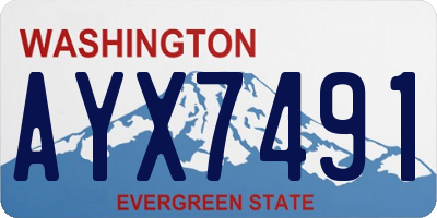 WA license plate AYX7491