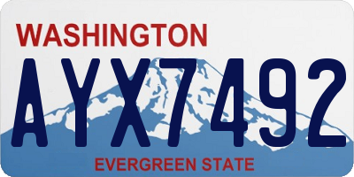 WA license plate AYX7492