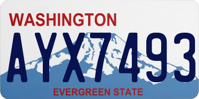 WA license plate AYX7493