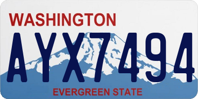 WA license plate AYX7494