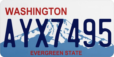 WA license plate AYX7495